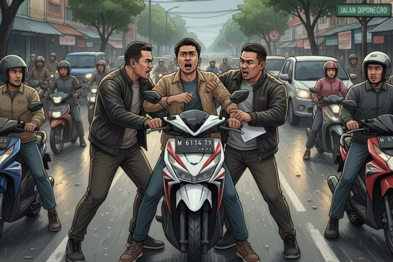 Rampas Motor Warga di Tengah Jalan, Debt Collector di Sumenep Kembali Meresahkan (Ilustrasi)