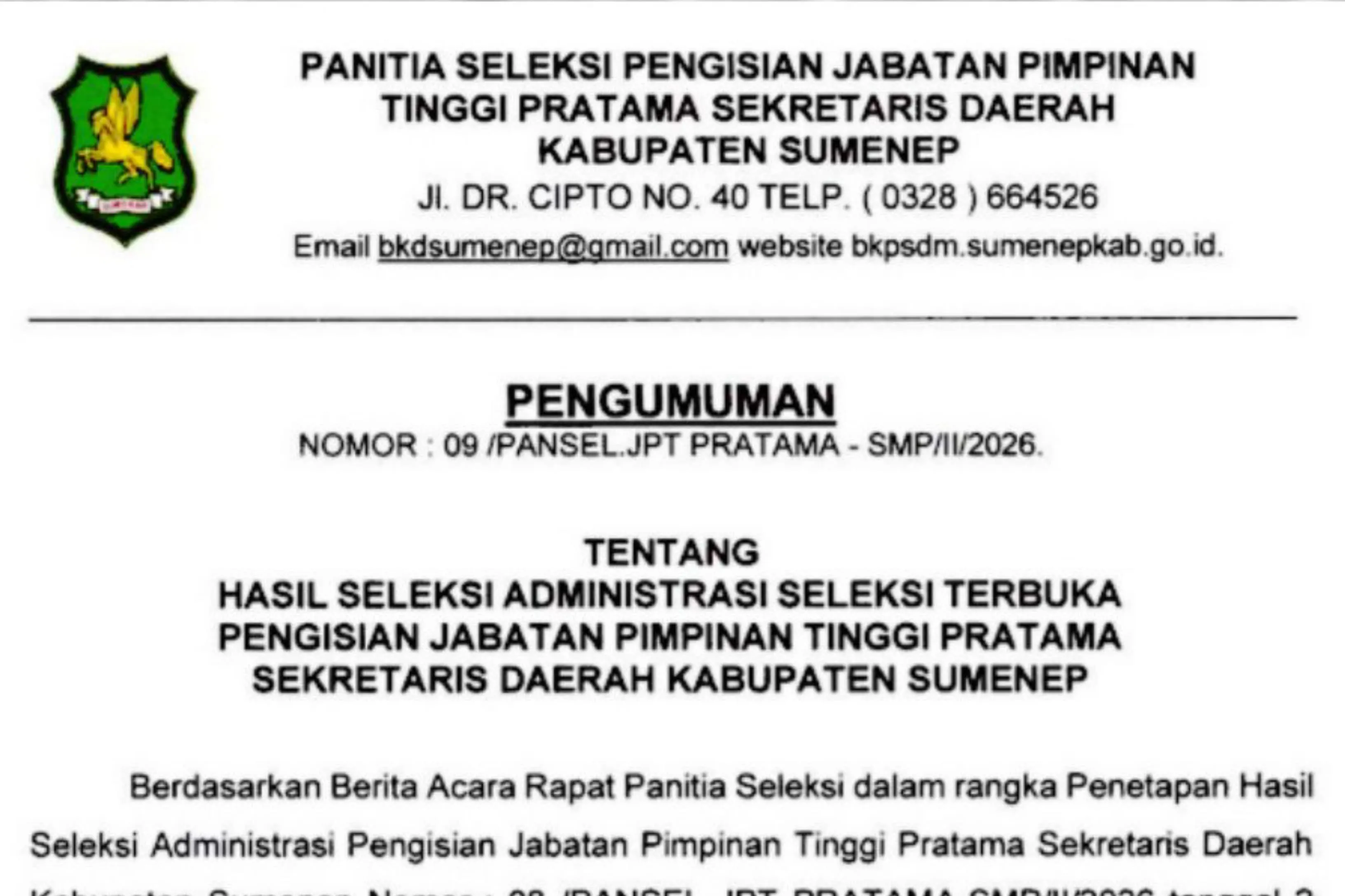 Delapan Pejabat Sumenep Lolos Seleksi Administrasi, Perebutkan Kursi Sekda (Ilustrasi)